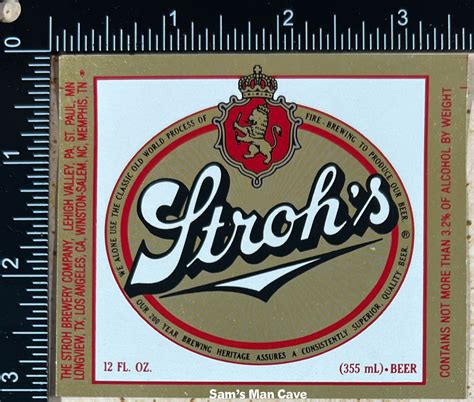 Stroh's Beer Label