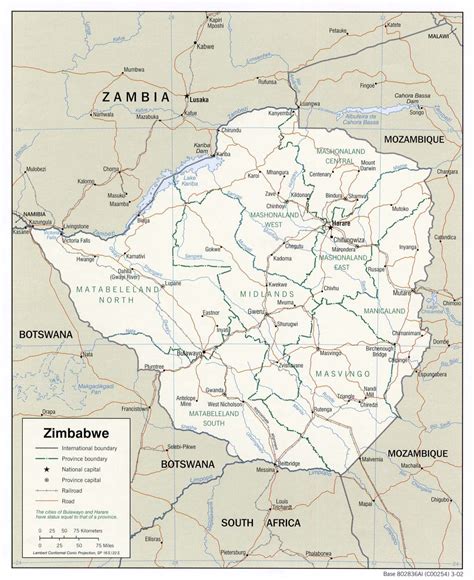 Detailed political and administrative map of Zimbabwe. Zimbabwe ...