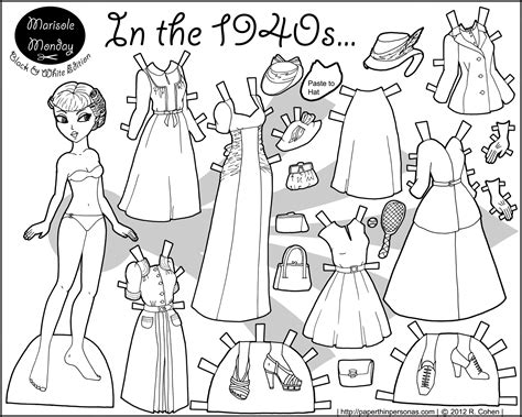 Printable Paper Doll Coloring Pages
