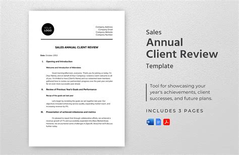 Sales Annual Client Review Template in PDF, Word, Google Docs ...