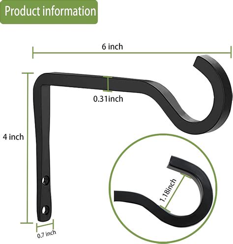 Buy 2Pcs Outdoor Hanging Plants Bracket, 6 inch WallMount Plant Hooks ...