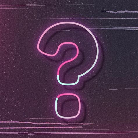 Pink neon glow question mark symbol vector font typography | Free Vector