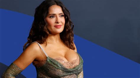 Salma Hayek Pinault wore a low-cut, bra-baring dress, and we feel a new ...