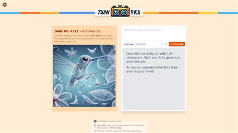 Twin Pics AI-Create AI-generated images by matching daily pictures.