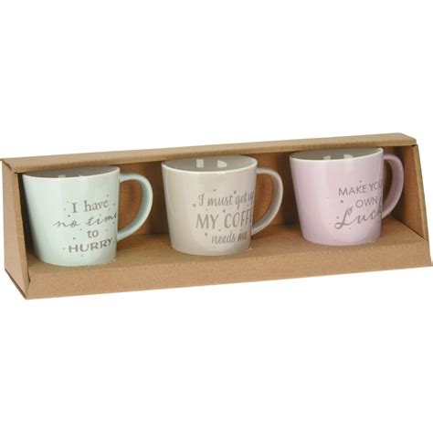 EH 3dílná sada porcelánových hrnků Coffee time, 180 ml | 4home ...