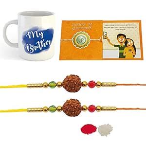 Buy iberry's Rakhi Gift Pack with Set of Two Rakhi & Rakshabandhan Card ...