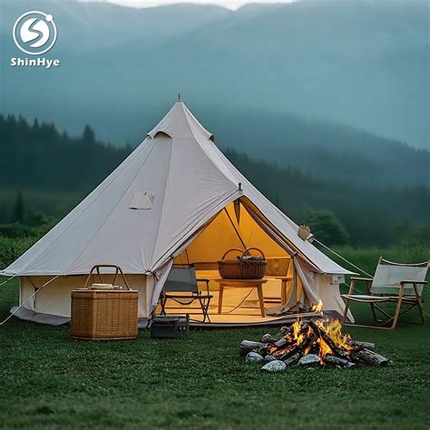ShinHye Canvas Bell Tent Yurt Tent 4 Seasons for Camping India | Ubuy