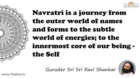 Navratri is a journey from the outer world of names and... Quote by ...