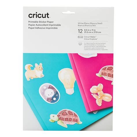 Cricut Printable Sticker Paper | White | 8.5" x 11" (8.5" x 11") | 12 ...