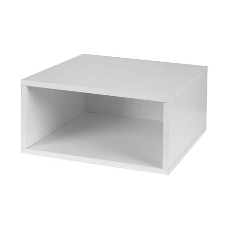 Niche Cubo Half Size Stackable Storage Cube, White Wood Grain (PC1206WH ...