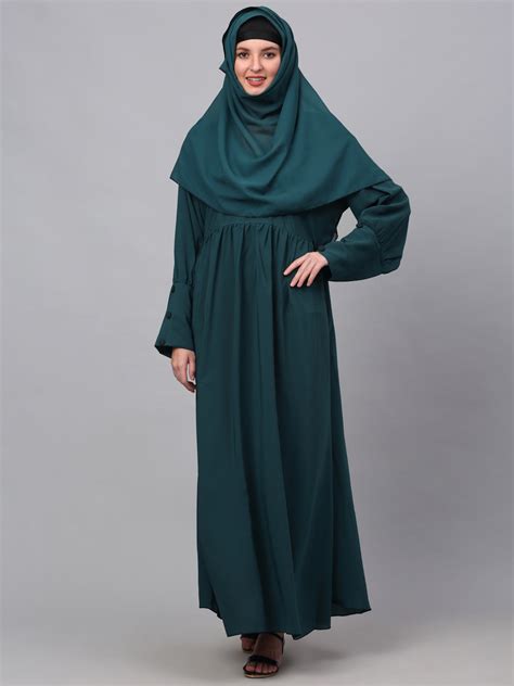 Klotthe Women Turq Embellished Burqa With Scarves – KLOTTHE®
