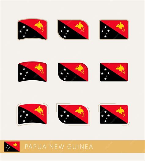 Premium Vector | Vector flags of papua new guinea collection of papua ...
