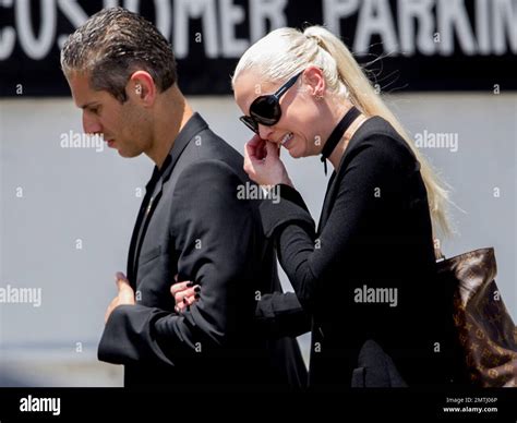 Delilah Island, right, gets emotional as she arrives for the funeral of ...