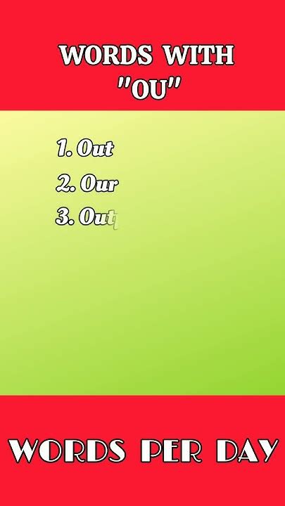 Common words starting with "OU" #englishlearners #englishlearning # ...