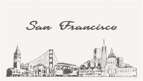 Premium Vector | San Francisco skyline, California, USA, hand drawn ...