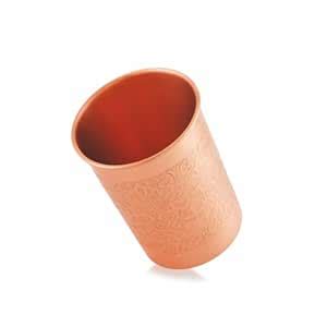 Buy Jalkumbh Pure Copper Glasses Embossed Water Glass Pure Tamba Glass ...
