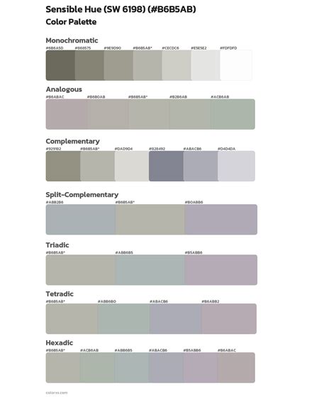 Sherwin Williams Sensible Hue (SW 6198) Paint coordinating colors and ...