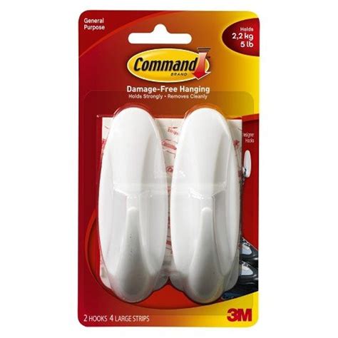 3M Command General Purpose Large Designer Damage-Free Hanging Hooks 2 ...