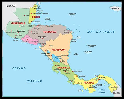 Central America Map And Capitals - Uno