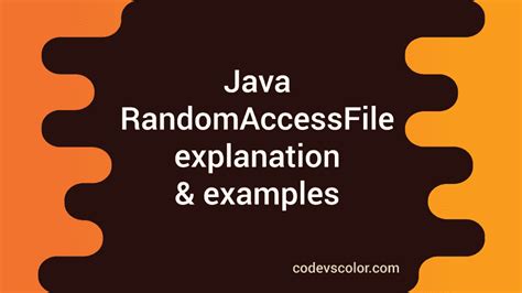 Image result for Write a Program in Java to Read and Write Random Access File I Java