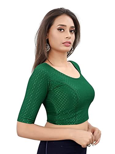 Buy Round Neck Dobby Cotton Lycra Stretchable Elbow Sleeve Readymade ...