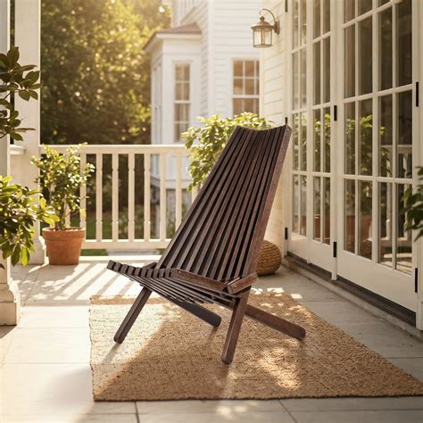 Red Barrel Studio® Jahvion Eucalyptus Wooden Folding Portable Adirondack Chair, Weather ...