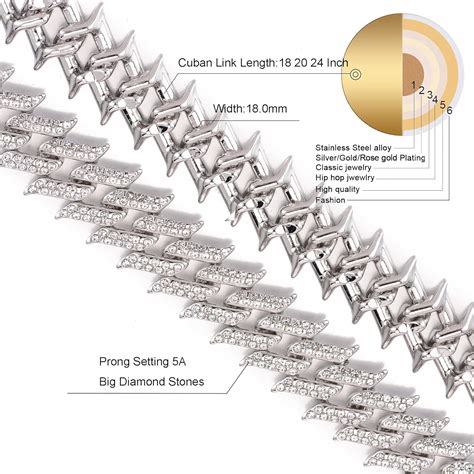 Buy Cuban Link Chain For Men - Iced Out Silver Cuban Necklace Miami ...