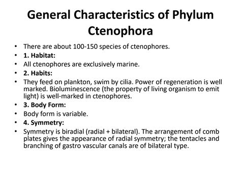 SOLUTION: Discovering Ctenophores: Diagnostic Features and Phylogeny - Zoology Notes - Studypool