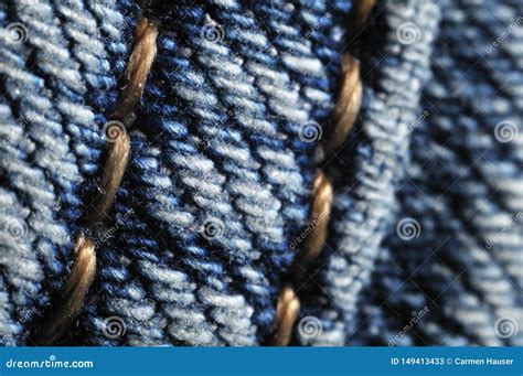 Macro-photography of a Flat-fell Seam at a Jeans Stock Image - Image of ...