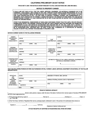 CA Gurnee Mason & Forestiere Preliminary 20-Day Notice - Complete Legal ...