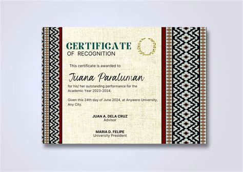 Certificate Of Recognition Background Design Formal And Elegant