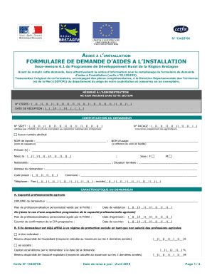 Remplissable En Ligne bretagne FORMULAIRE DE DEMANDE D'AIDES A L ...