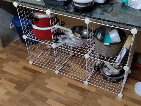amazon basics Metal Powder Coated 6 Cube Wire Storage Shelves (White ...