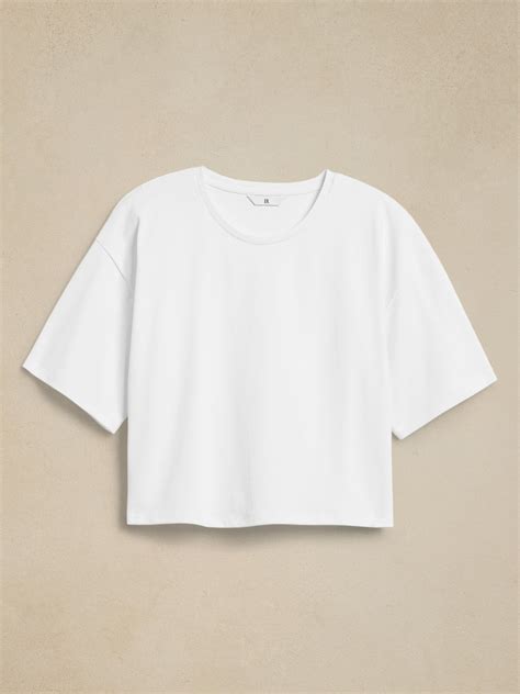 Heavy Cotton Boxy Crop T-Shirt | Banana Republic | Cropped white tee ...