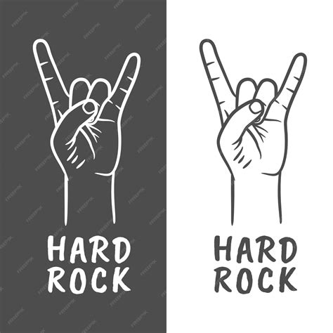 Premium Vector | Rock n roll or heavy metal hand gesture. two fingers ...