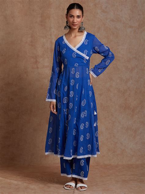 Pink Chanderi Kurta with Pants- Set of 2