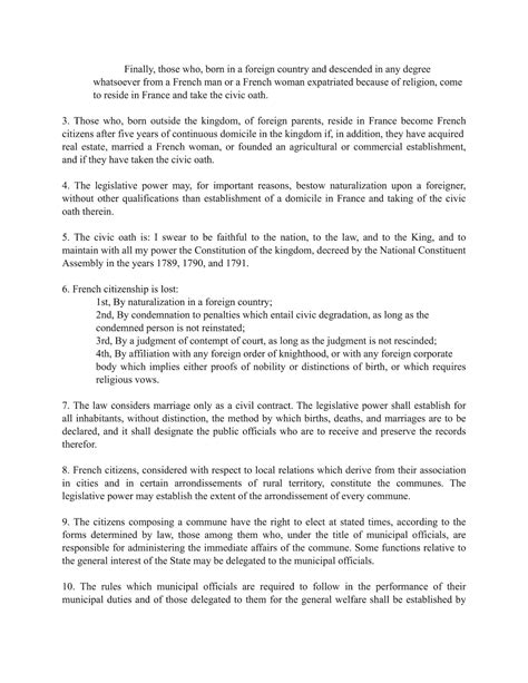 KNOWLEDGE FOR ALL: The Constitution of 1791 National Assembly September ...