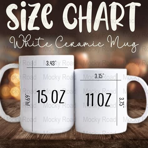 White Mug Size Chart, Ceramic Mug Size Chart 11 Oz. 15 Oz. Glossy White Mug Size Chart Mug ...