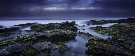 Download wallpaper 2560x1080 stones, sea, fog, moss dual wide 1080p hd ...