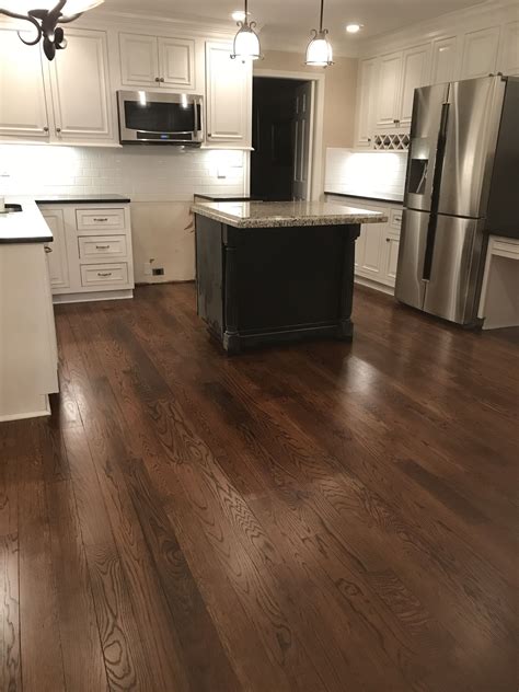 Duraseal Spice Brown with tinted satin polyurethane finish on red oak ...