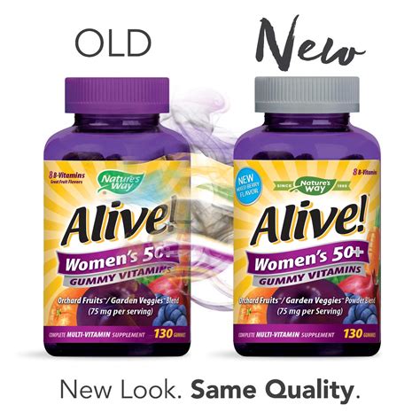 Nature's Way Alive! Women’s 50+ Gummy Multivitamin, Full B Vitamin ...