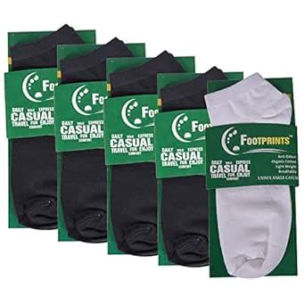FOOTPRINTS Organic Cotton and Bamboo Ankle Socks - Unisex- Pack of 5 ...