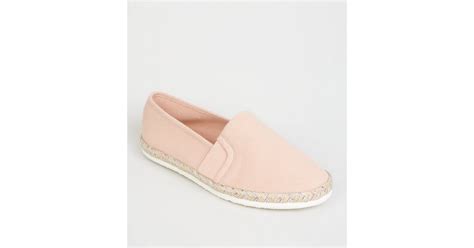 Wide Fit Pink Canvas Metallic Sole Espadrilles | New Look