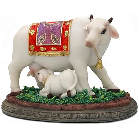 Alikiki 6.7 L Hindu God Cow Nandi Statue with Calf - Diwali India | Ubuy