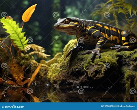 Ai Generated Illustration Wildlife Concept of Barred Tiger Salamander ...