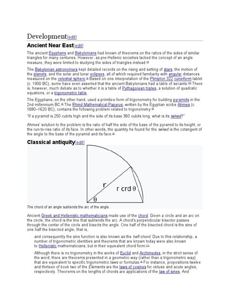 Ancient Origins and Foundations of Trigonometry in Mesopotamia, Egypt, Greece and Alexandria ...
