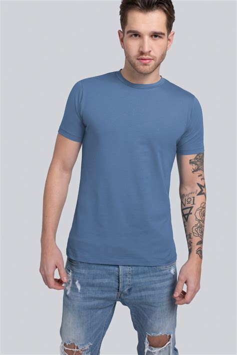 Granatowy t-shirt męski basic. Klasyczna koszulka Mr Classic Navy | Ansin