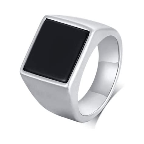 Buy BELLINA Trending Black and Silver Finger RIng For Boys and Men ...