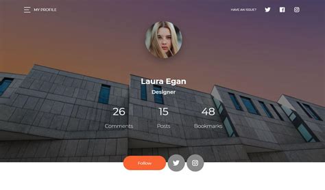 Image result for Profile HTML/CSS Example