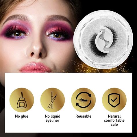 Self-Adhesive Reusable False Eyelashes - Easy 3 Second Application, No ...